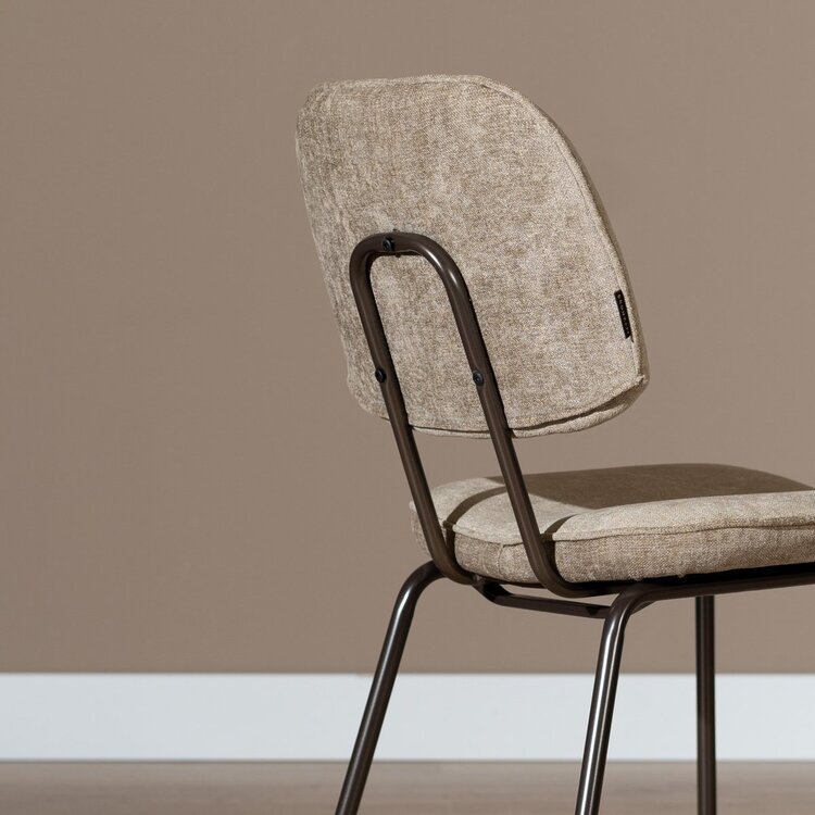 Chaise de salle à manger en velours Javi taupe