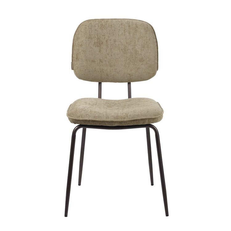 Chaise de salle à manger en velours Javi taupe