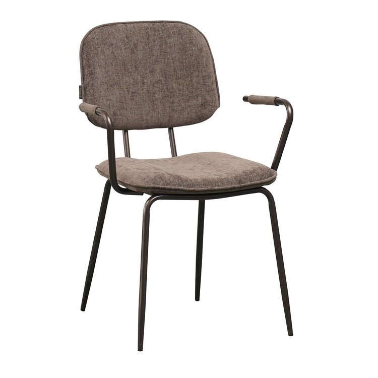 Chaise de salle à manger en velours Jethro marron