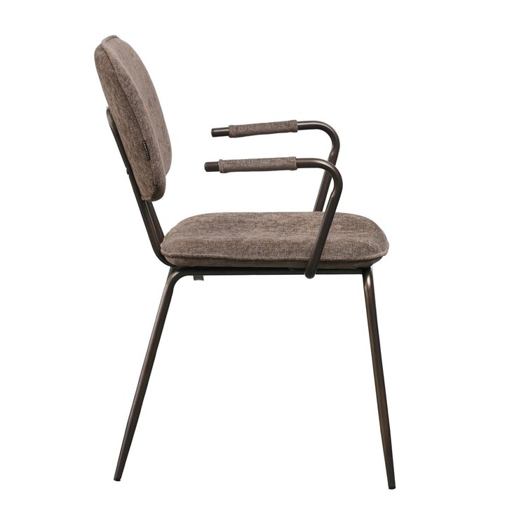 Chaise de salle à manger en velours Jethro marron