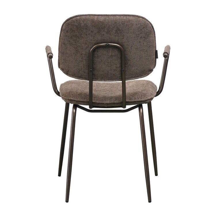 Chaise de salle à manger en velours Jethro marron