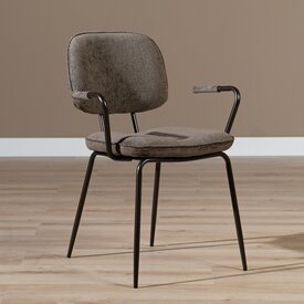 Chaise de salle à manger en velours Jethro marron
