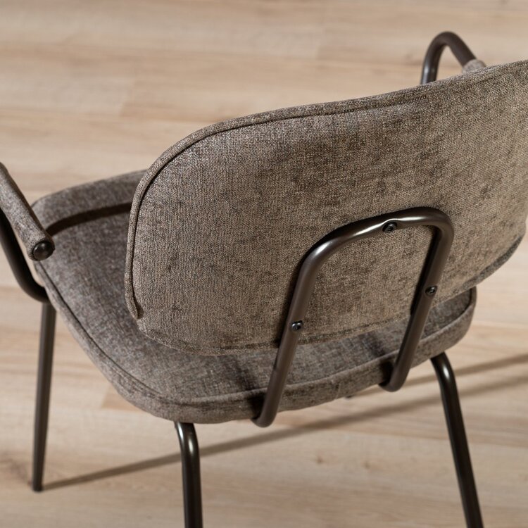 Chaise de salle à manger en velours Jethro marron