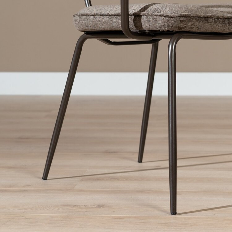 Chaise de salle à manger en velours Jethro marron