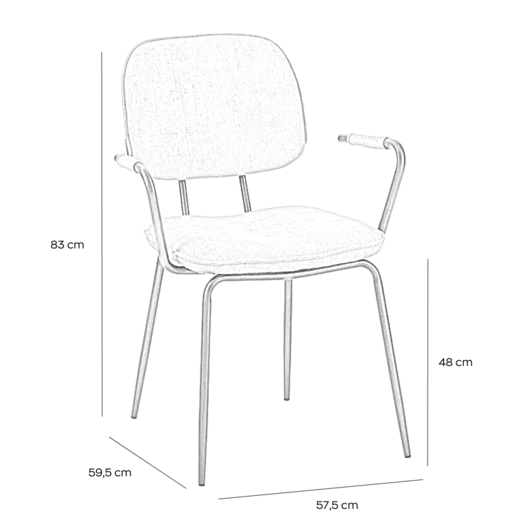 Chaise de salle à manger Jethro mélangé blanc cassé/marron