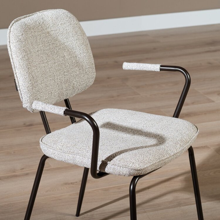 Chaise de salle à manger Jethro mélangé blanc cassé/marron