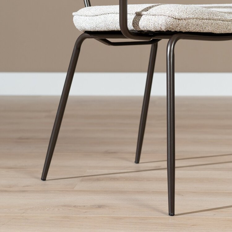 Chaise de salle à manger Jethro mélangé blanc cassé/marron