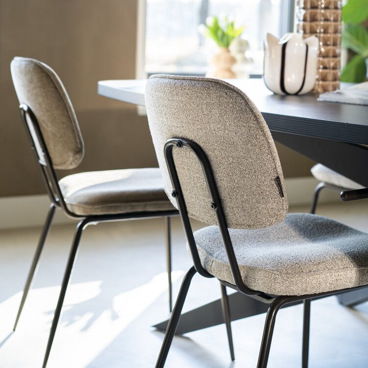 Chaise de salle à manger Jethro mélangé blanc cassé/marron