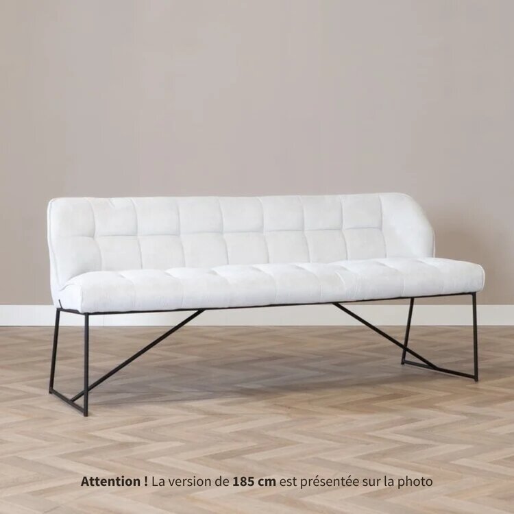 Banc de salle à manger scandinave Jelle blanc cassé 155 cm