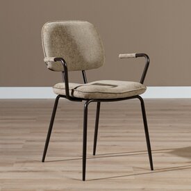 Chaise de salle à manger en velours Jethro taupe