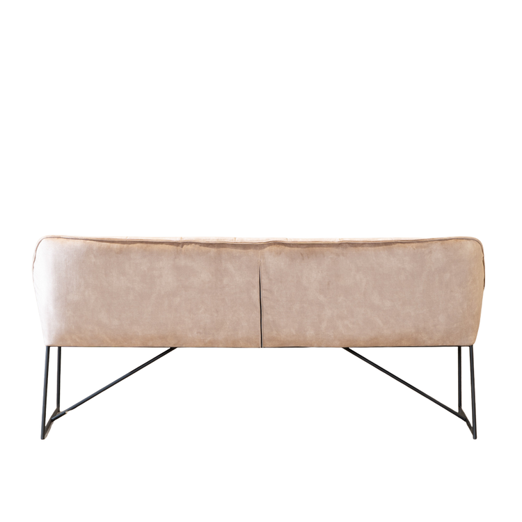 Banc de salle à manger en velours Janna taupe 220 cm