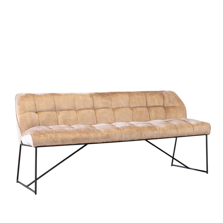 Banc de salle à manger en velours Janna taupe 220 cm