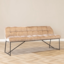 Banc de salle à manger en velours Janna taupe 220 cm