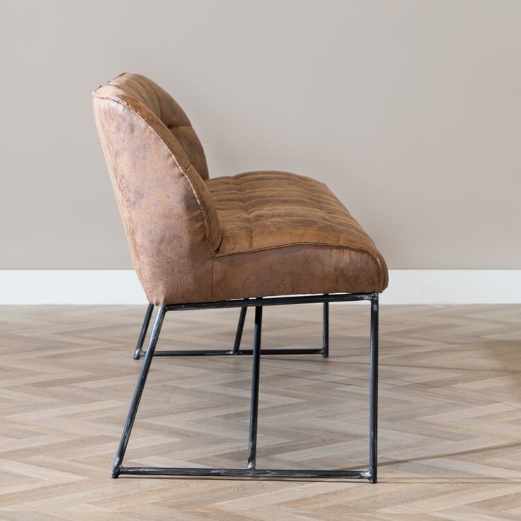 Banc de salle à manger Abel en microfibre cognac 220 cm