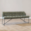 Banc de salle à manger Abel en microfibre vert olive 220 cm