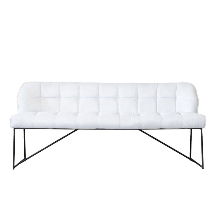 Banc de salle à manger scandinave Jelle blanc cassé 220 cm