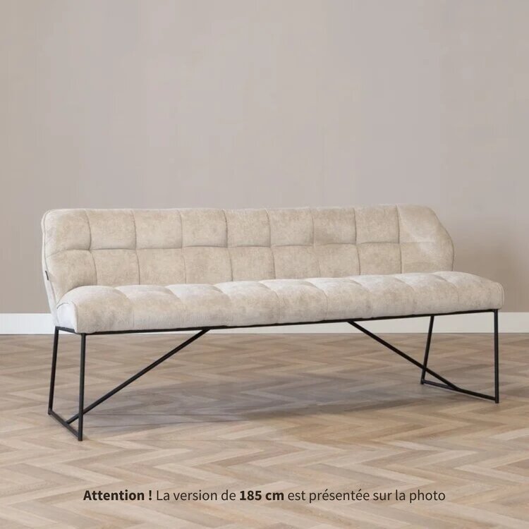 Banc de salle à manger scandinave Jelle taupe 220 cm