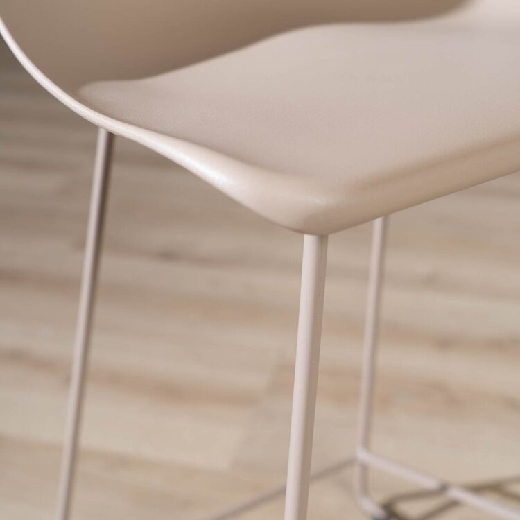 Tabouret de bar scandinave Ellen taupe 66cm