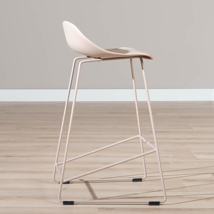 Tabouret de bar scandinave Ellen taupe 66cm
