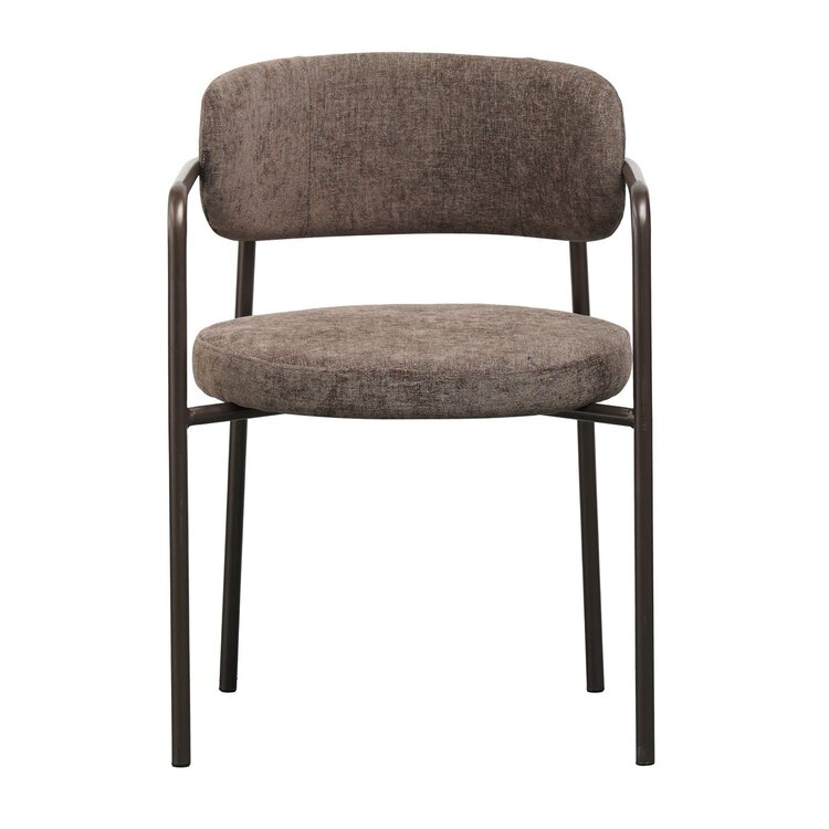 Chaise de salle à manger en velours Gio marron