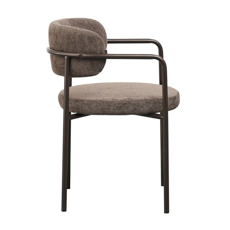 Chaise de salle à manger en velours Gio marron