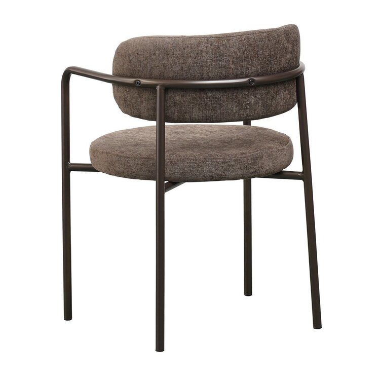 Chaise de salle à manger en velours Gio marron