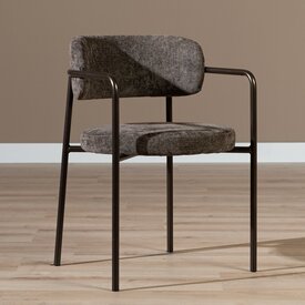 Chaise de salle à manger en velours Gio marron
