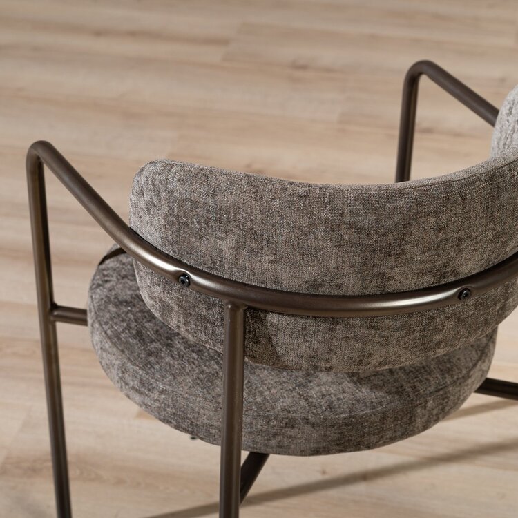 Chaise de salle à manger en velours Gio marron