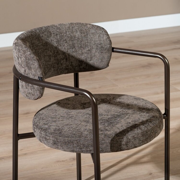 Chaise de salle à manger en velours Gio marron