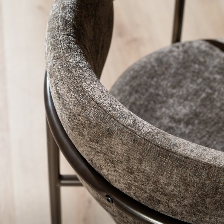 Chaise de salle à manger en velours Gio marron