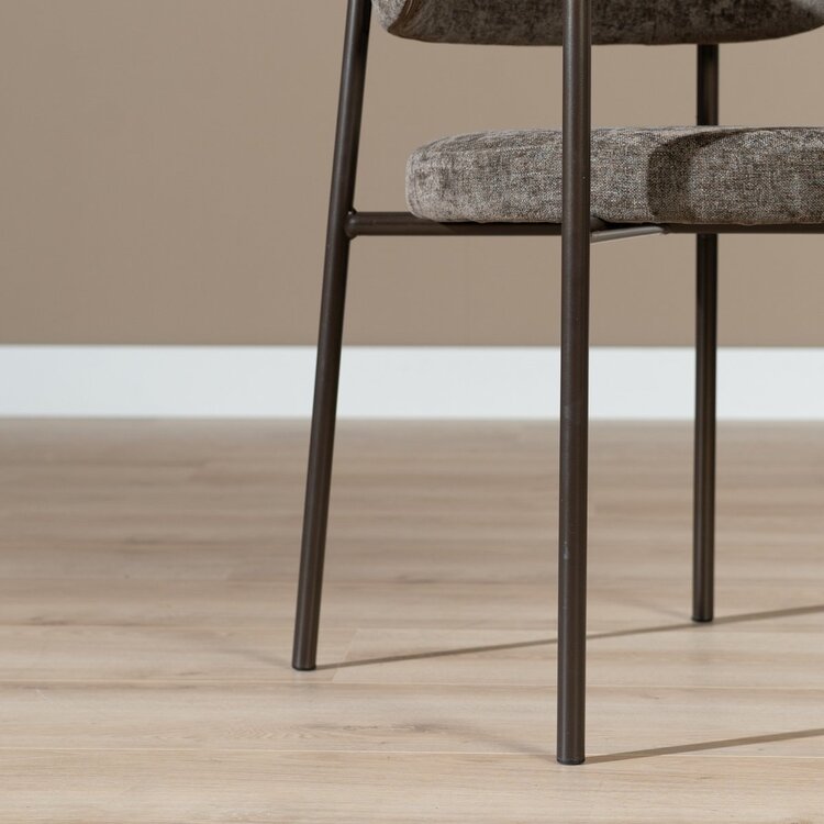 Chaise de salle à manger en velours Gio marron