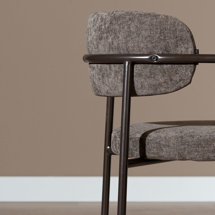 Chaise de salle à manger en velours Gio marron