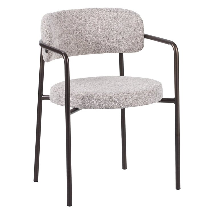 Chaise de salle à manger Gio tissu mélange blanc cassé/marron