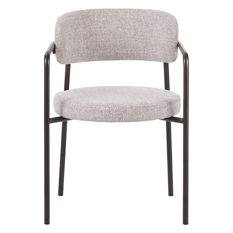 Chaise de salle à manger Gio tissu mélange blanc cassé/marron