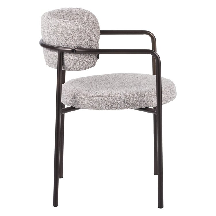 Chaise de salle à manger Gio tissu mélange blanc cassé/marron