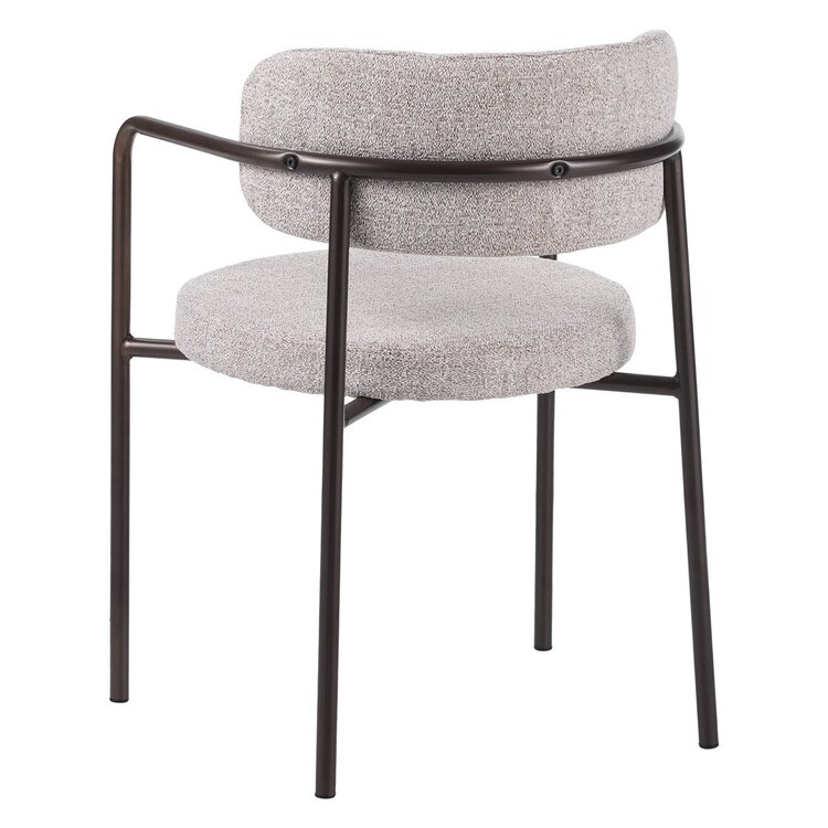 Chaise de salle à manger Gio tissu mélange blanc cassé/marron