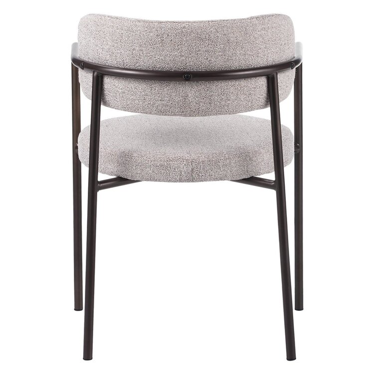 Chaise de salle à manger Gio tissu mélange blanc cassé/marron