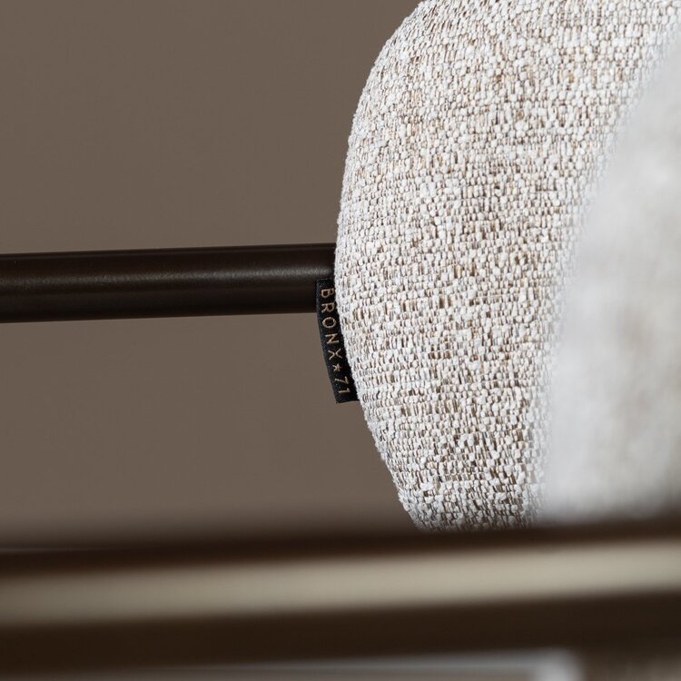 Chaise de salle à manger Gio tissu mélange blanc cassé/marron