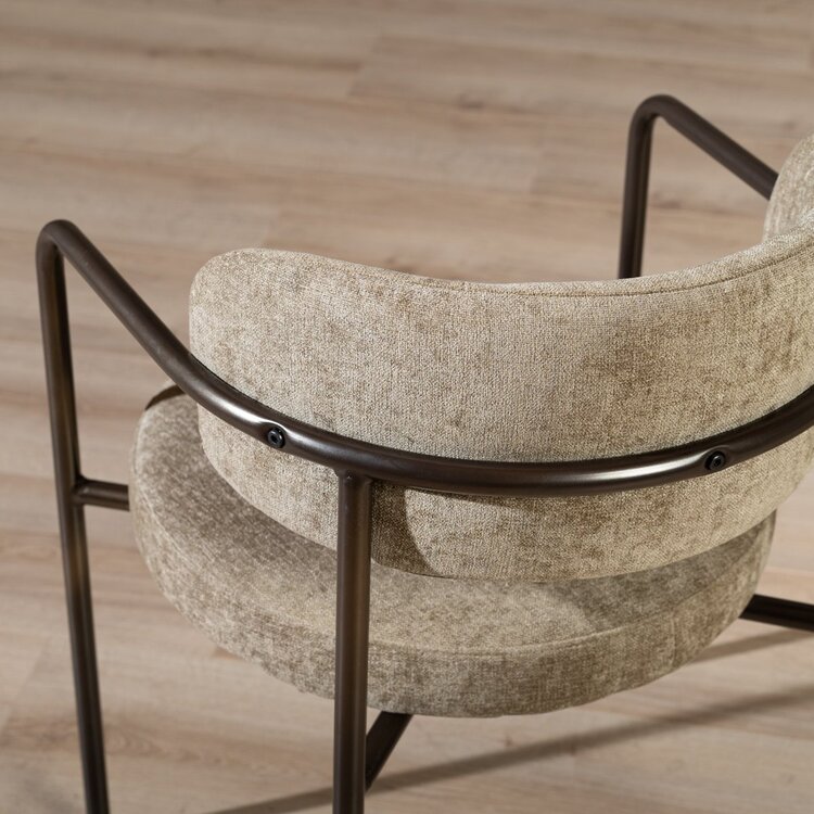 Chaise de salle à manger en velours Gio taupe