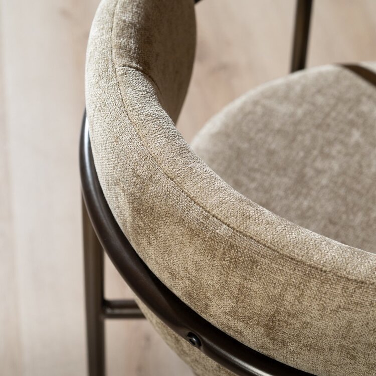 Chaise de salle à manger en velours Gio taupe