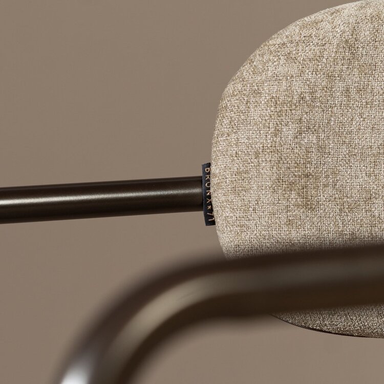 Chaise de salle à manger en velours Gio taupe