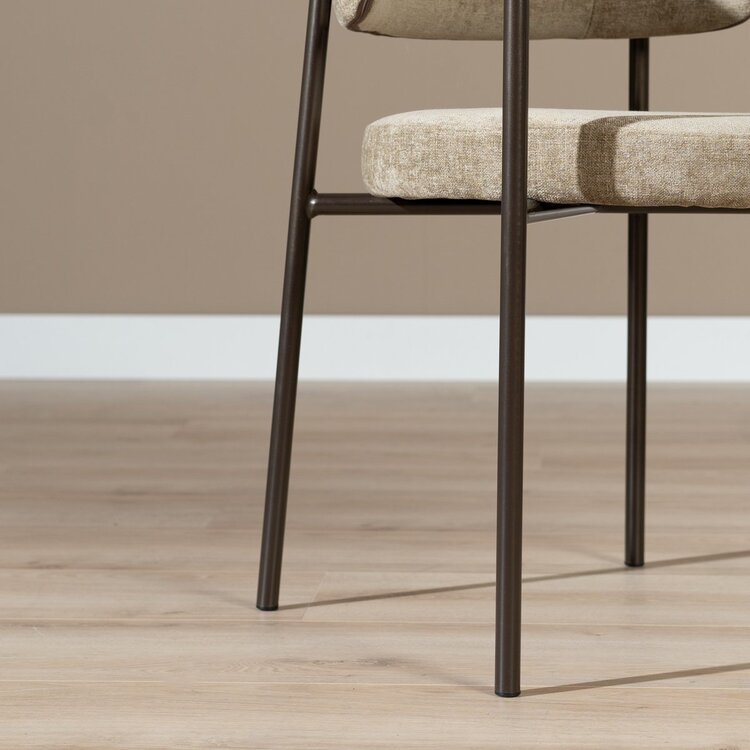 Chaise de salle à manger en velours Gio taupe