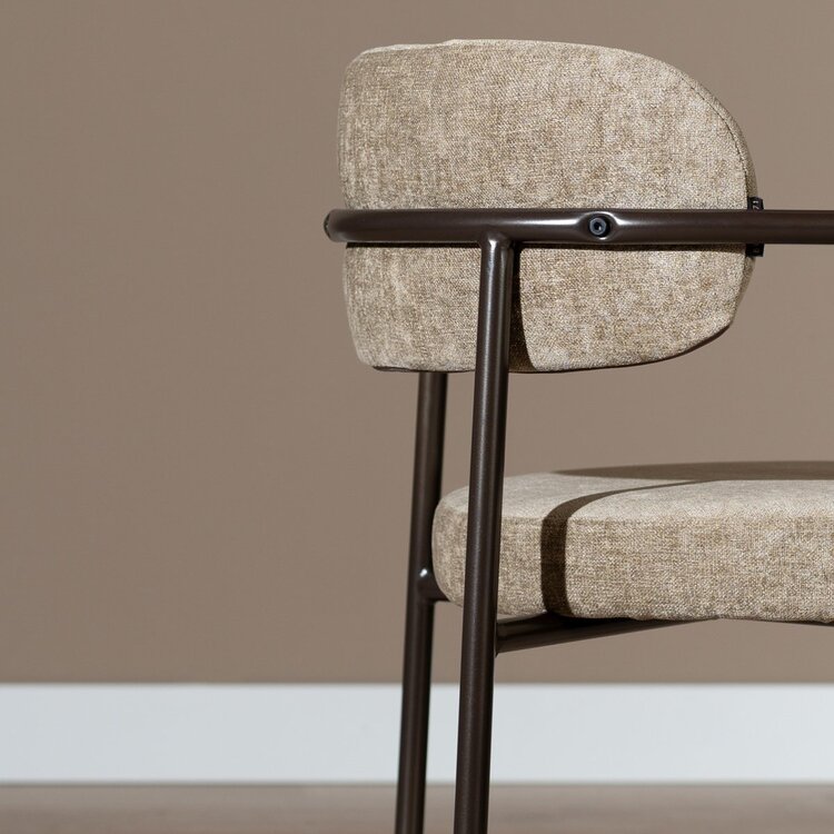 Chaise de salle à manger en velours Gio taupe