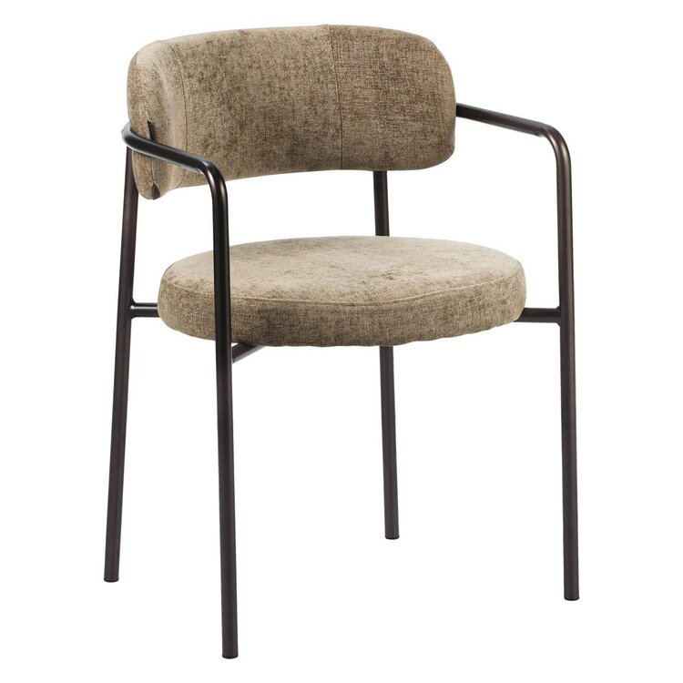 Chaise de salle à manger en velours Gio taupe