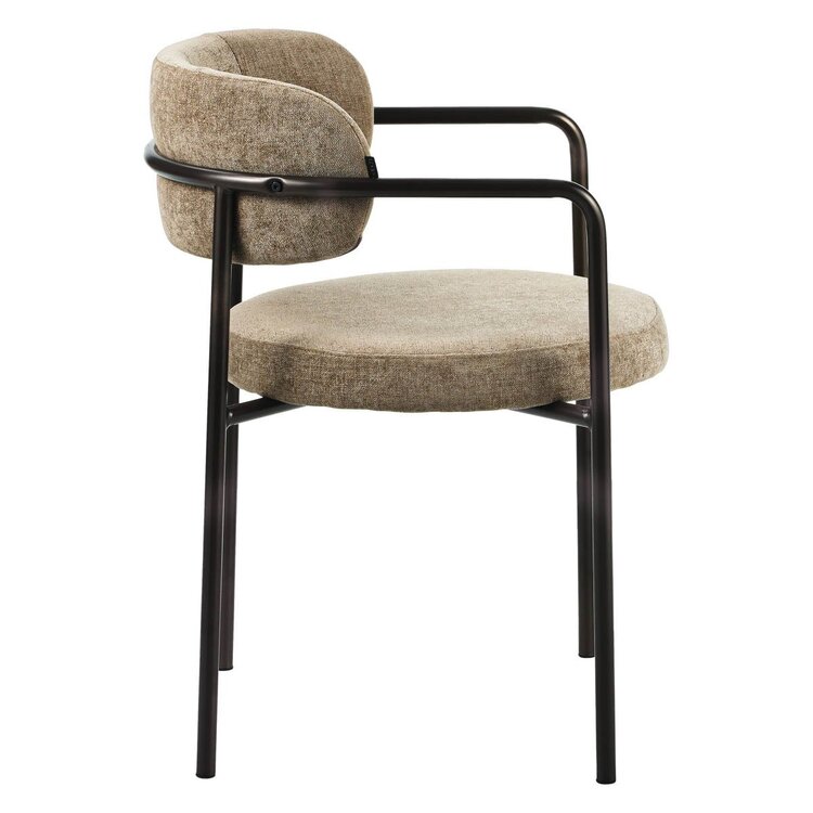 Chaise de salle à manger en velours Gio taupe