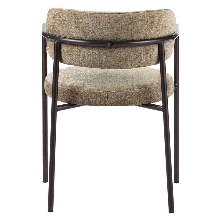 Chaise de salle à manger en velours Gio taupe