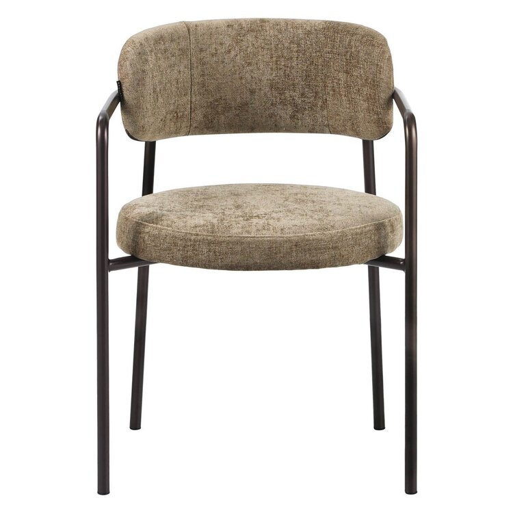 Chaise de salle à manger en velours Gio taupe