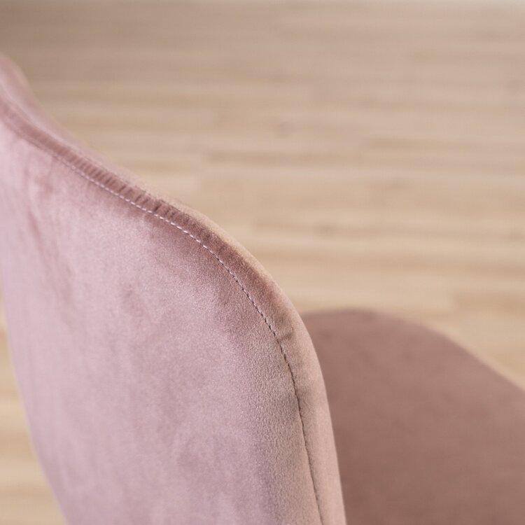 Tabouret de bar Mikky rose velours 65-78 cm