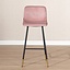Tabouret de bar Mikky rose velours 65-78 cm