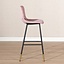 Tabouret de bar Mikky rose velours 65-78 cm